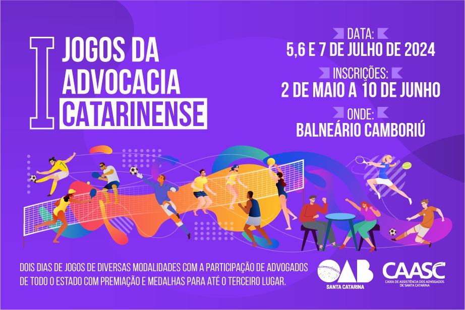 Disputa estadual: estão abertas as inscrições para o I Jogos da Advocacia Catarinense